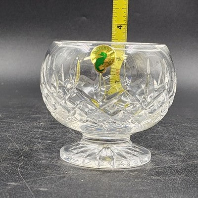 Open Sugar Bowl Waterford Lismore Footed Signed Elegant Crystal Glass