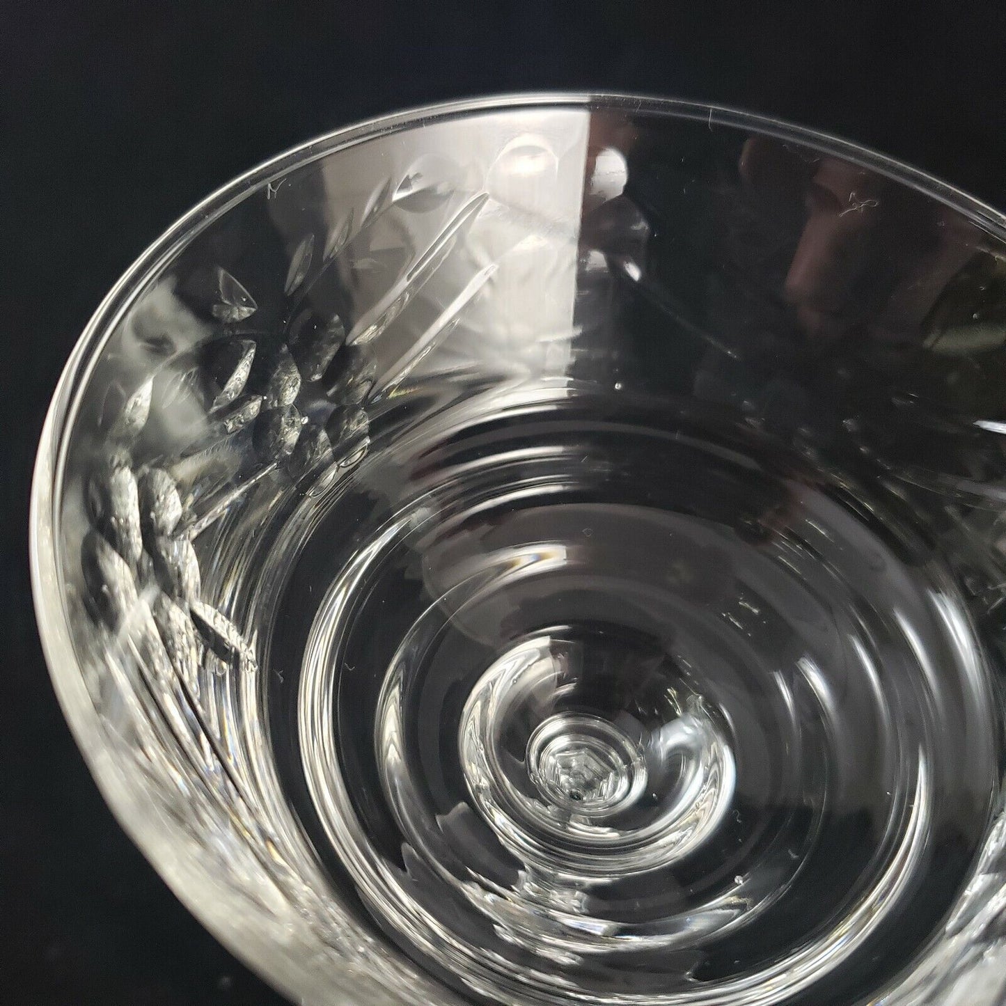 Rock Sharpe Artic Rose Pattern Crystal Champagne Intricate Stemware Tall Sherbet