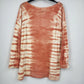Relativity Women's Large Orange Cream Tie Dye Sweatshirt Tunic Long Sleeve India