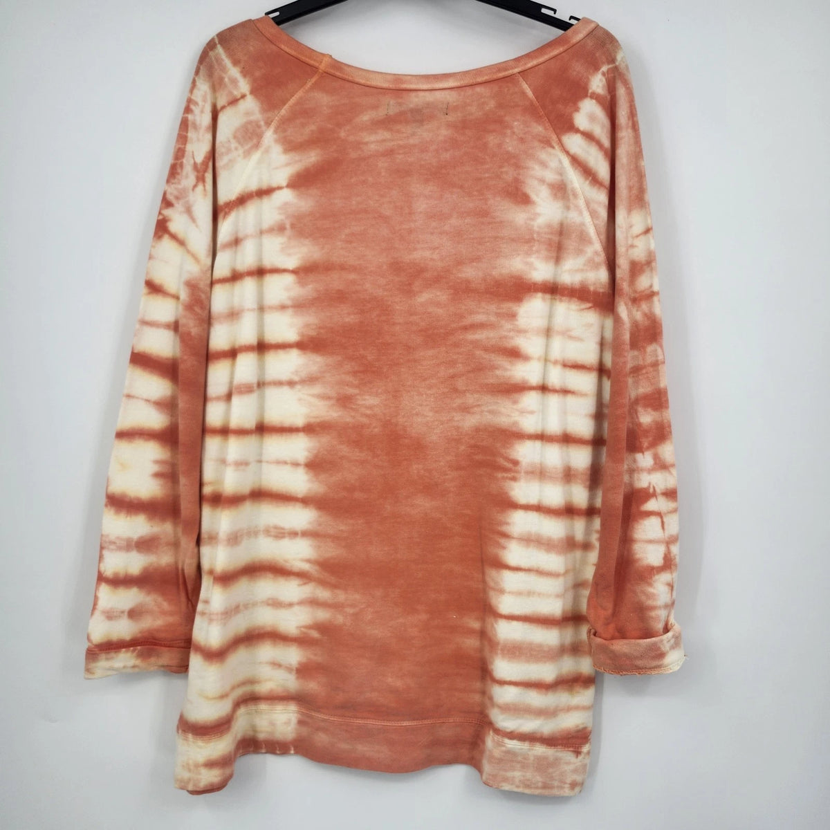 Relativity Women's Large Orange Cream Tie Dye Sweatshirt Tunic Long Sleeve India