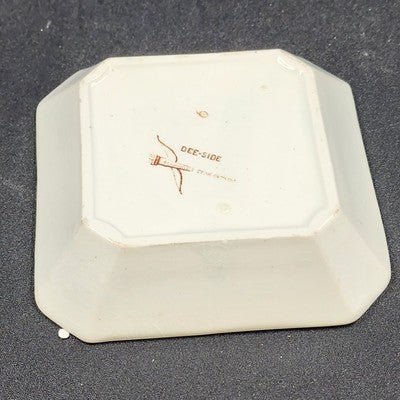 Antique Ridgways Pottery Trinket Dish – 4" Brown Transferware – Dee-Side, Stoke-on-Trent, England – Circa 1885–1890