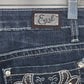 Earl Jean Women's Denim Jeans Dark Blue Bedazzled Rhinestone Pockets Inseam 31"