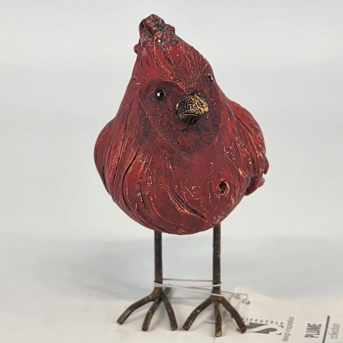 Lifestyle Design Plume Collection Cardinal Bird Figurine Red Porcelain 4.5" Vtg