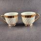 2 Porcelain Elegance Demitasse Expresso Cup Swirl Pattern 2758 White w Gold Gilt