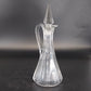 Etched Cut Clear Glass Cruet Multi Faceted Stopper Clear Glass Antique