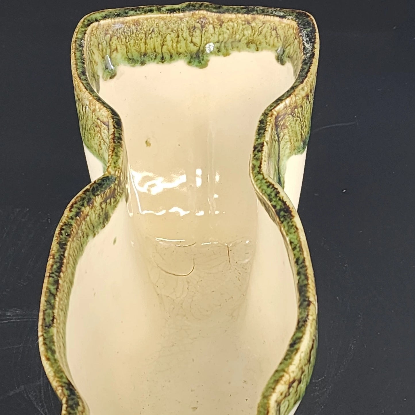 Vintage McCoy Pottery Rectangular Planter Green Drip Glaze MCM