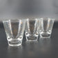 Vintage Libbey Granada shot glasses with gold starburst atomic design