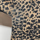 Nina Charles Women's Medium Leopard Print Wool Sweater Brown Animal Print Top