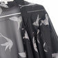 Black Rainn Sheer Kimono Cardigan Women's XL Bird Print Open Front Black White