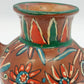 Hand Painted Floral Terracotta Tripod Vase Mexican Pottery Brown Multicolor 6.3"