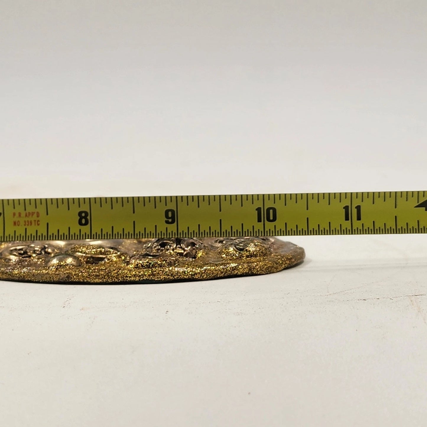 Ornate Vanity Hand Mirror Hand Crafted Upcycle Heart Shape Beveled Glass