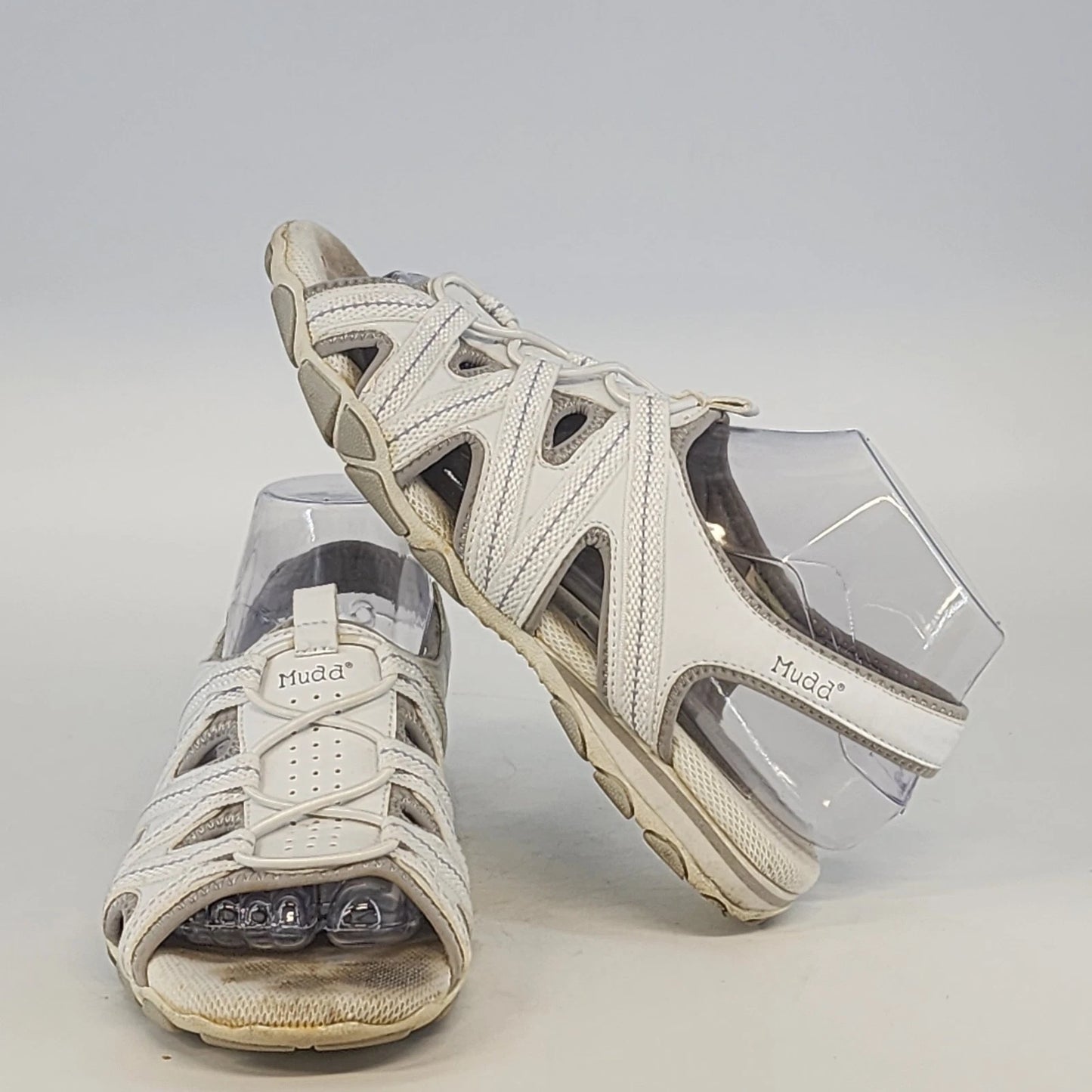 Mudd Angelo Sandals Women 8 White Open Toe Heels Y2K Vtg w Box Vintage