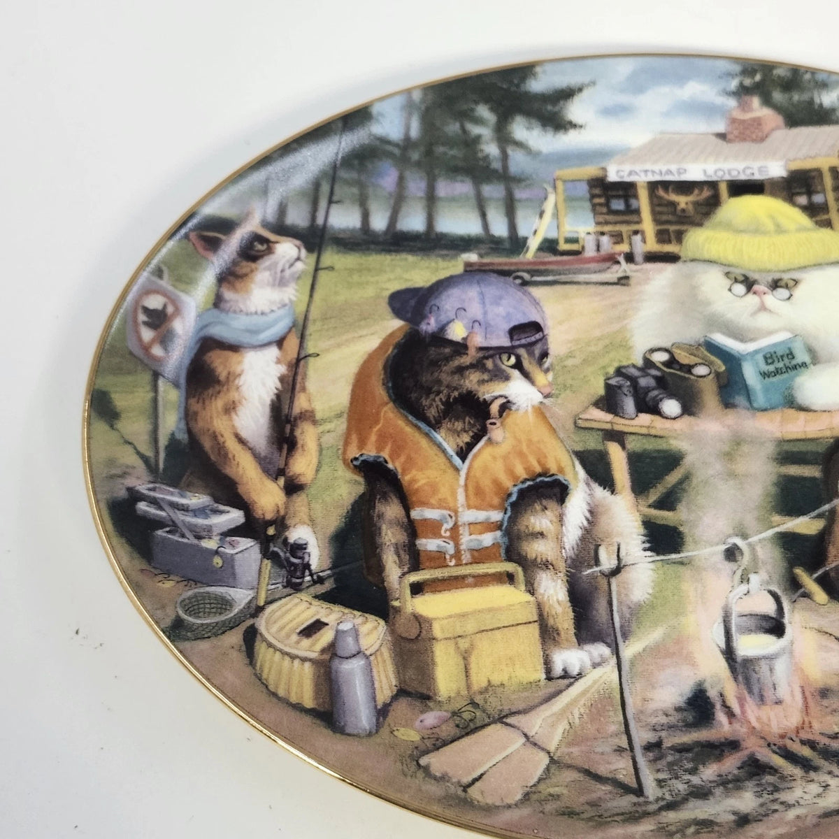 Franklin Mint Catnap Lodge Bryan Moon Fine Porcelain Plate Limited Edition COA