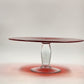 IKEA ÄKTAD Ruby Red Flashing Cake Stand 13" Glass Top Clear 5" Pedestal Base