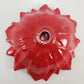 Poinsettia Candy Dish Atlantic Mold Red Green 8" Christmas 1960s Signed Vintage