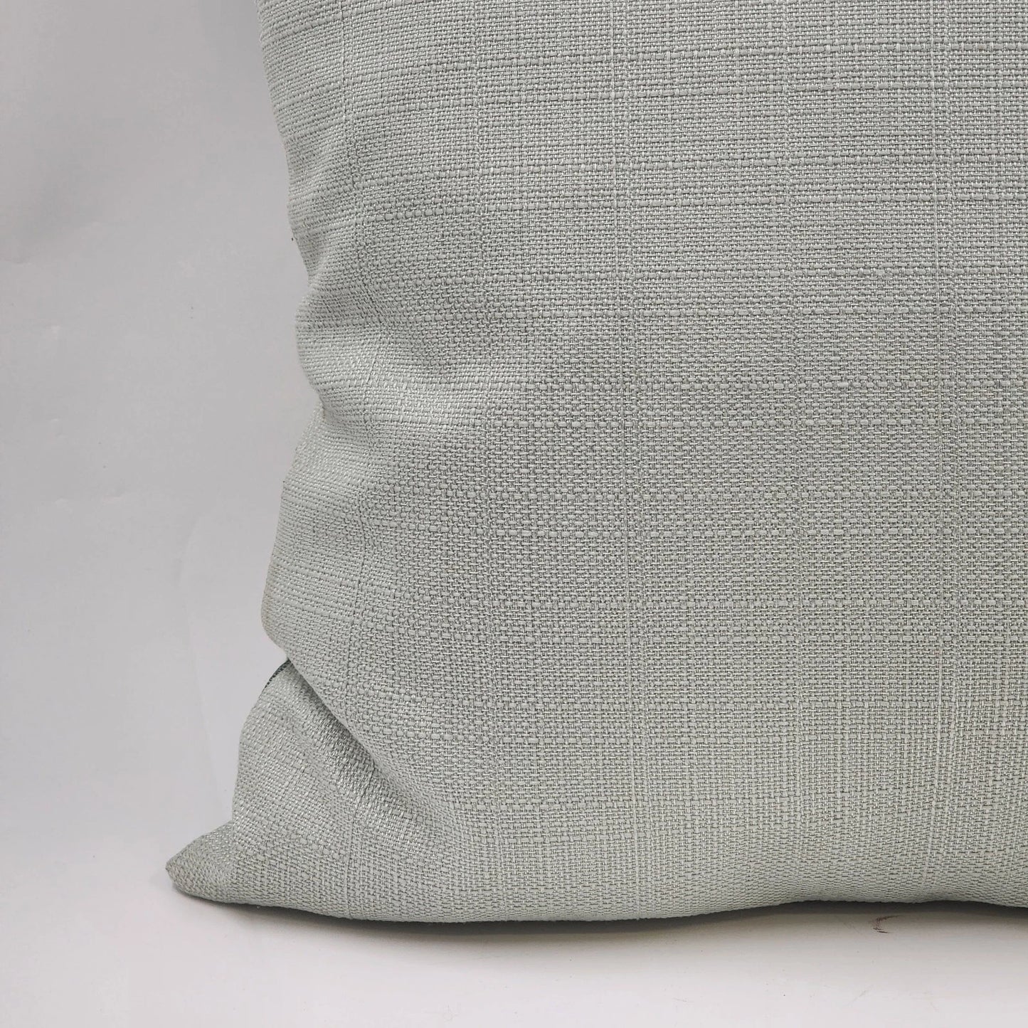 Decorative Down Throw Pillow 20"x20" Blues Embroidered Floral Leaf Cotton Canvas