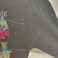 Cullinane Black Silk Blend Sweater L Floral Embroidery Shoulder Pads Vintage