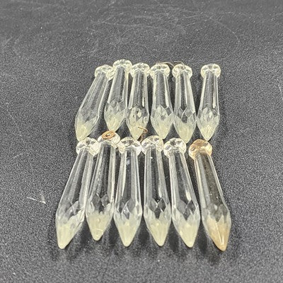 12 Rock Icicle Spear Drop Chandelier Crystals 3.2" Glass Prisms