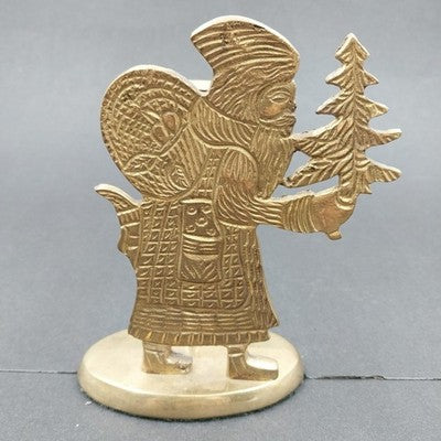 Jainson Brass Santa Taper Candlestick Holder 5.5" Old World Christmas Vintage