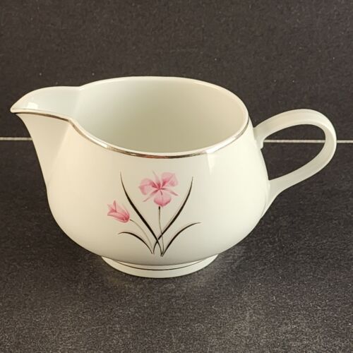 Creamer Caprice China Pattern by Easterling 4" x 3½" h Floral with Silver Trim