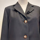 Club Classics Black 3-Button Wool Blazer with Notched Collar Front Pockets Sz 6