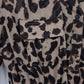 Xtaren Women's Leopard Print Sheer Pleated Mini Shirt Dress Long Sleeve Small