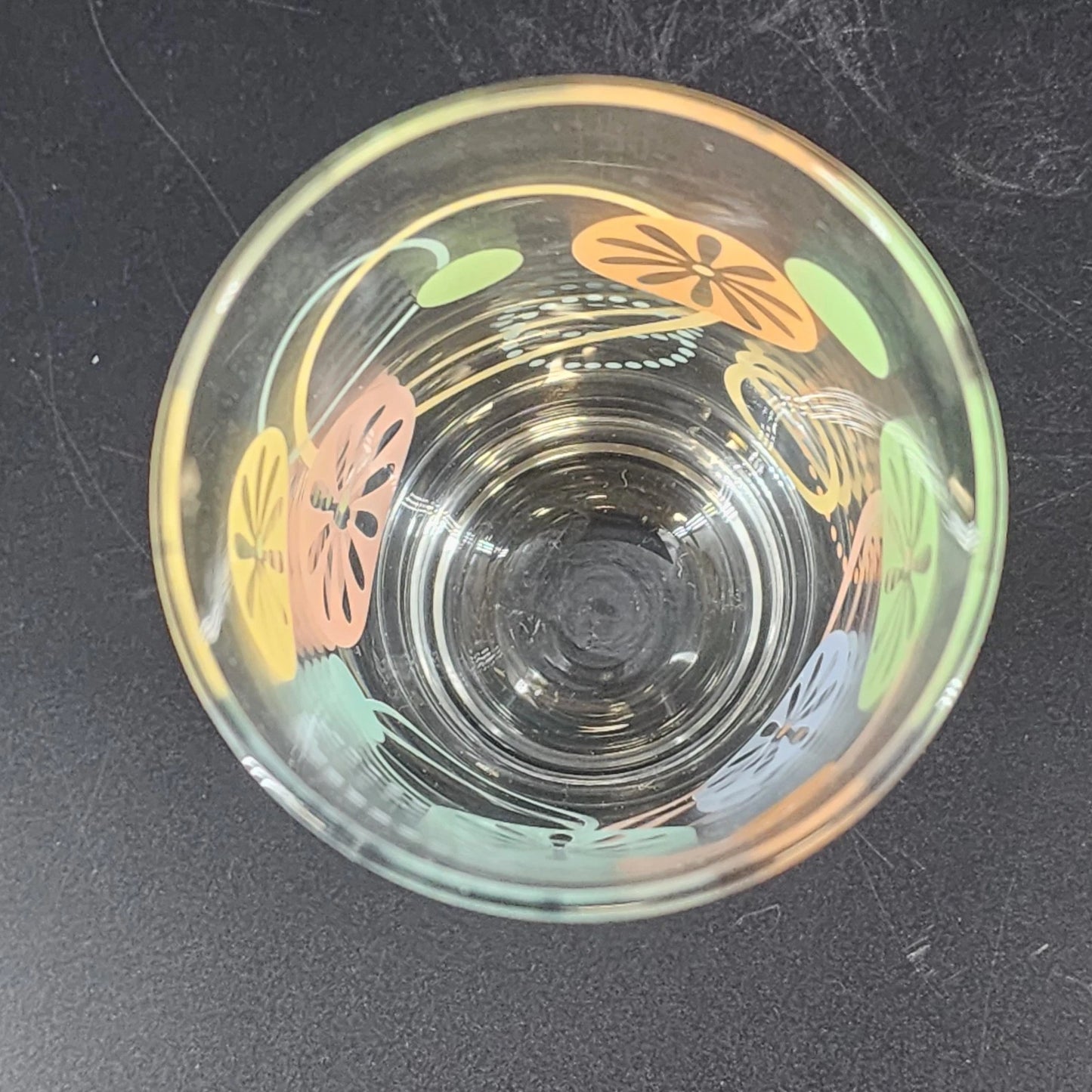 Libbey Atomic Starburst Juice Glasses 4 MCM Flower Power 5” 1970s Vtg Drinkware