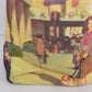 Artisan Canvas and Leather Tote Bag Lady on Boardwalk Graphic Art Purse Unique
