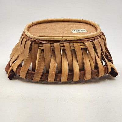 Oval Basket with Wooden Handles 12"x9" LaVeeda Hand Woven Rattan Wicker