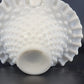 Fenton Hobnail Milk Glass Basket Ruffled Rim Handle White 7" Vintage Art Glass