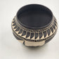 Laguna Pueblo Pottery Vase Bowl 7" Black White Heartline Deer Signed Lucario