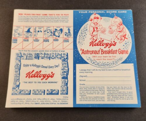 Kellogg's Astronaut Game Unused Original Mailer 45 Pins Board 36 Score sheets