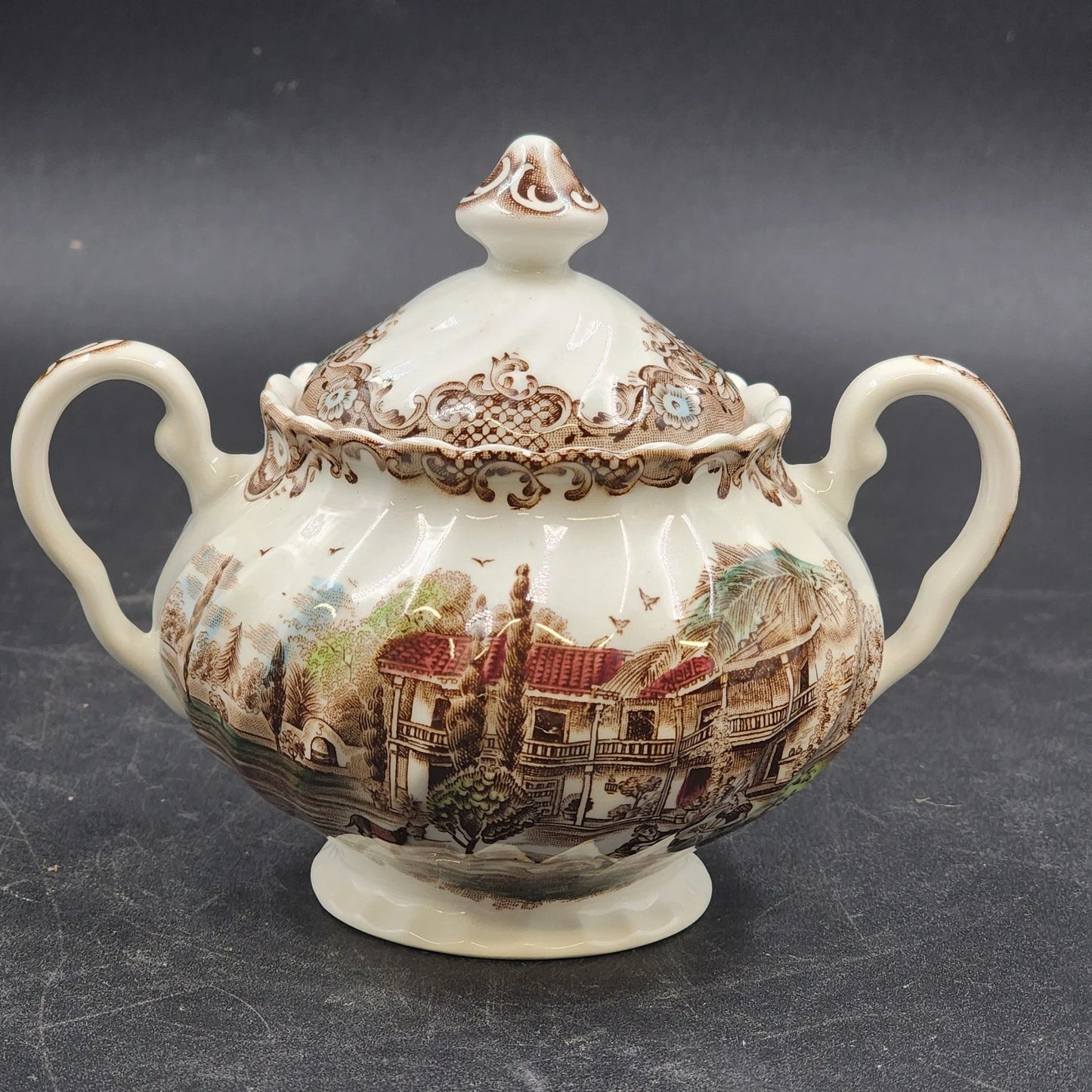 Johnson Bros Heritage Hall Sugar Bowl & Lid Spanish Hacienda Ironstone England