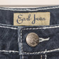 Earl Jean Women's Denim Jeans Dark Blue Bedazzled Rhinestone Pockets Inseam 31"