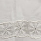 One Pair Of Solid White Curtains w Drawn Thread Lace Inserts 34"x26" Per Panel