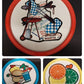 Cheinco 11" Round Metal Serving Tray Bright Colors Picnic BBQ Party Platter Vtg