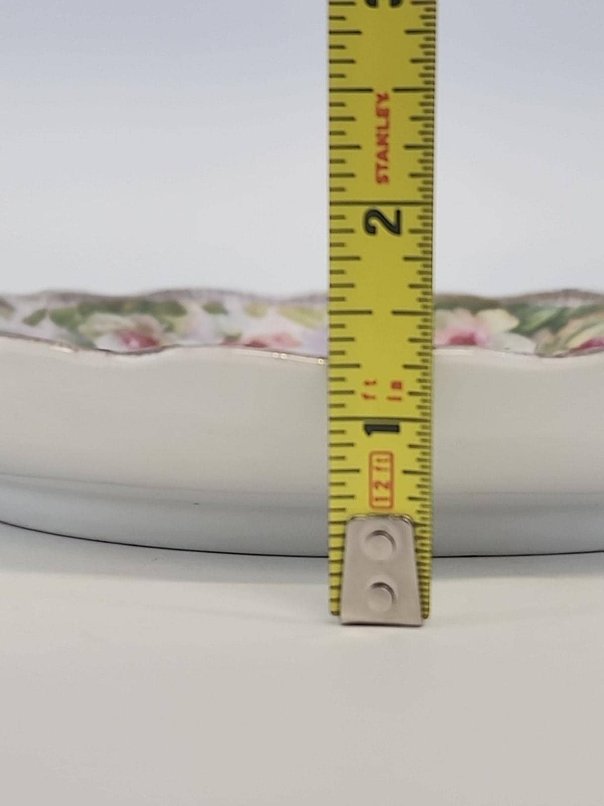 Limoges France Floral Plate Gold Trim Scalloped Handles 9.75 Inch Porcelain Serving Dish Antique