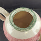 H S China Teapot with Lid Watermelon Coloring 5.5" Tall x 6.5" Diameter Crazed