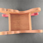 Christmas Wooden Decorative Sleigh 13.5" Light Brown w Red Runners Rustic Decor