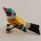 Japanese Takahashi Hand Carved Bird Brooch Pin Hand Painted Vintage