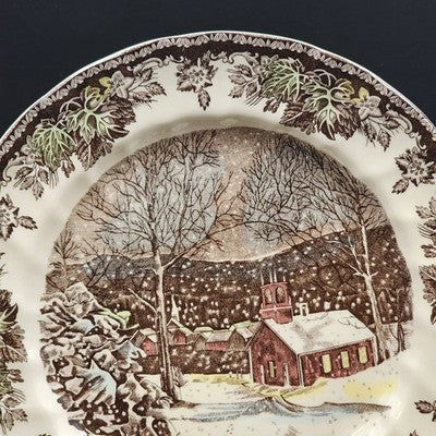 Johnson Brother Dinner Plate 9.75" School House Friendly Village Country Scene