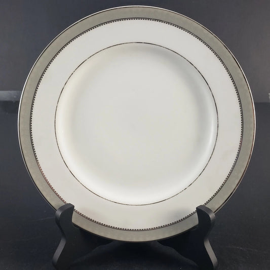 Mikasa Platinum Crown Bread Plate L3428 Fine China 8.25" Silver Trim Vintage