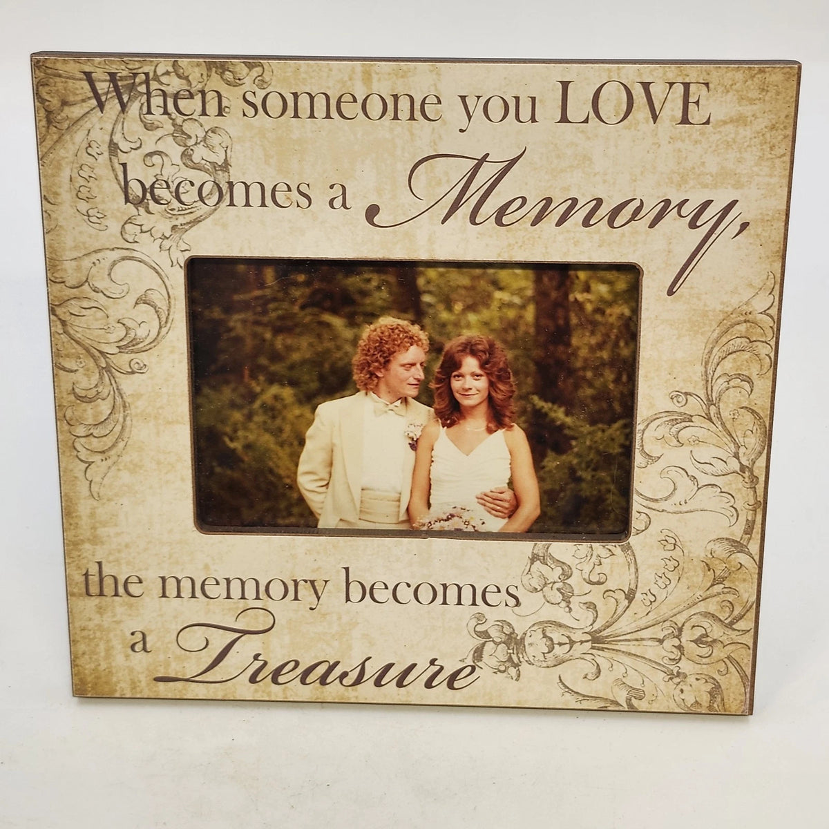 Adams & Co Remember When Memorial 4x6 Photo Frame Tabletop Wall Decor NOS China