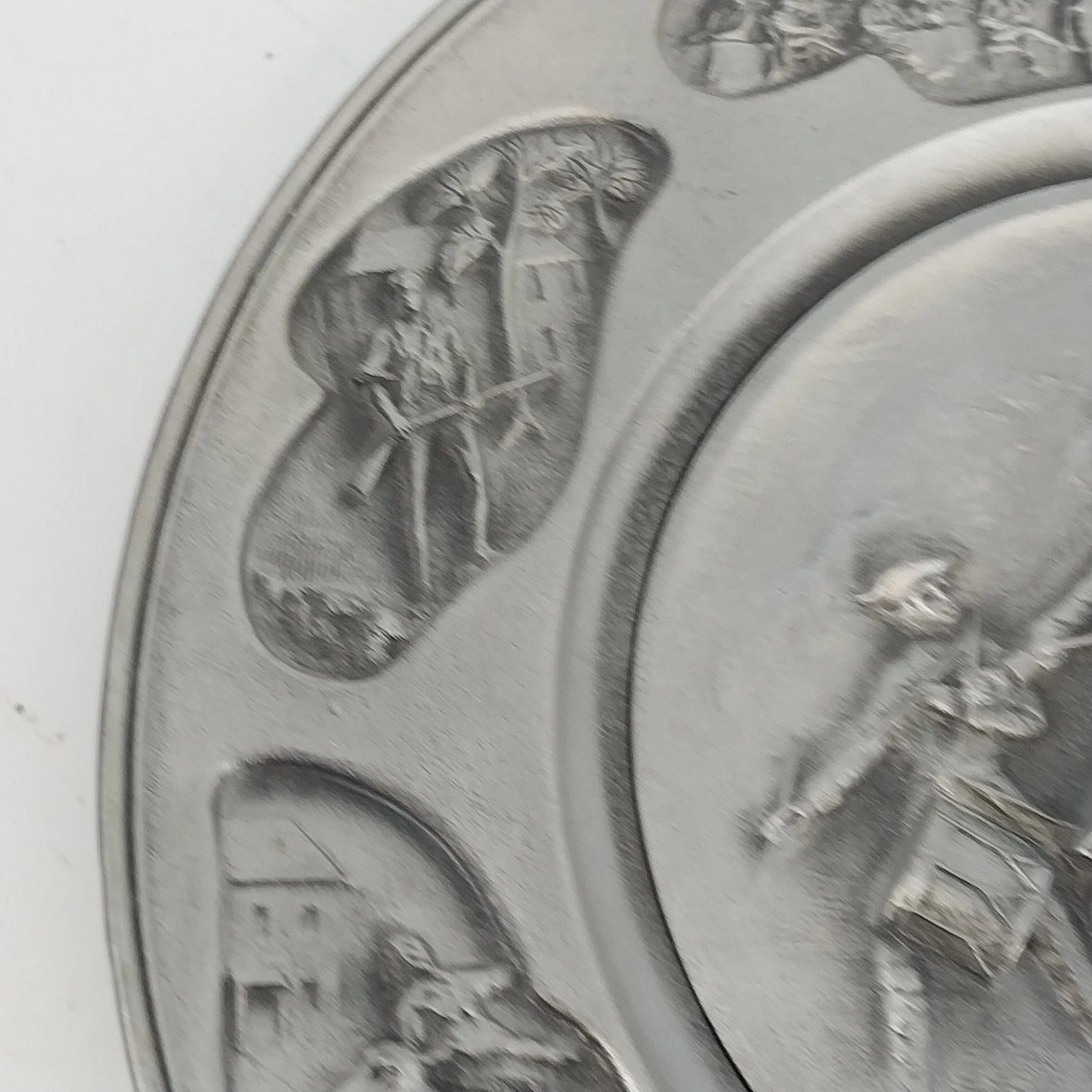 Hudson Pewter Spirit of ’76 Bicentennial Pewter Plate 9" Independence Day 1776