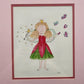Fairy Tale Princess Painting Print Pink Matting White Frame 14"x16" Vintage Art