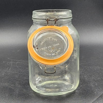 Bocal Le Parfait Wire Bail Canning Jar Super Glass Canister 1 Liter 8.5" Vintage