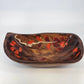Hand Carved Wood Bowl Floral Lacquered 16" Large Organic Centerpiece 1980's Vtg