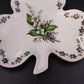 Handmade Czech Porcelain Clover Plate Lily of the Valley Gold Trim Trinket Dish