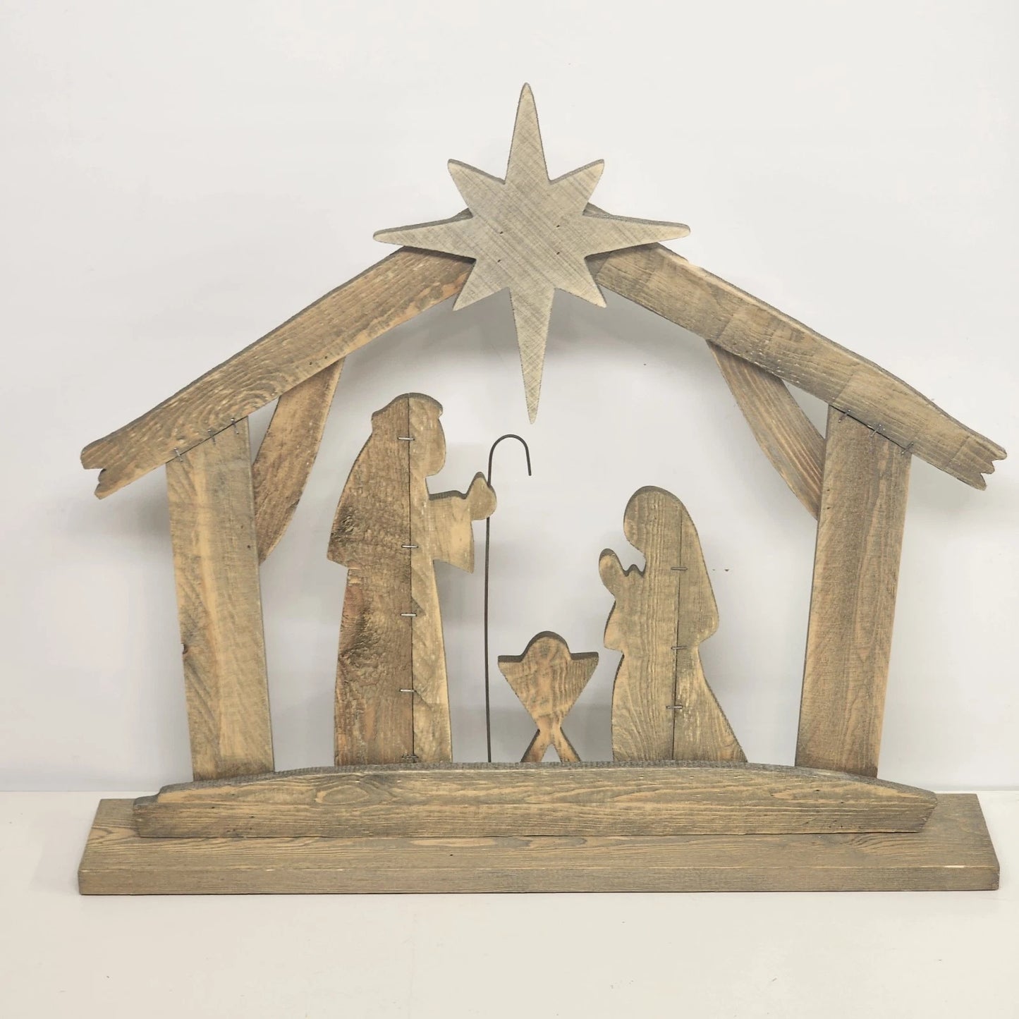 Hobby Lobby Wood Nativity Silhouette Rustic Christmas Decor 24x21