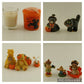 10 Piece Halloween Miniature Figures w 2 Candles Plus Bears Mice Cats Scarecrow